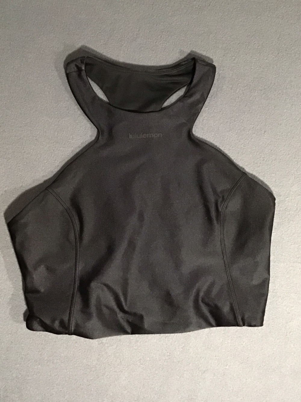 LULULEMON SATIN SHINE TANK TOP  SUPPORT B/C CUP WORDMARK BLACK SIZE 10